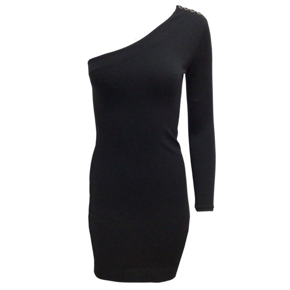 Ralph Lauren Purple Label Dresses & Skirts - RALPH LAUREN COLLECTION (PURPLE LABEL) BLACK ONE SHOULDER CASHMERE KNIT DRESS
